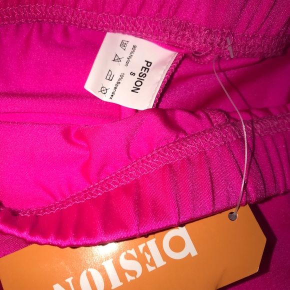 PESION Women's Biker shorts Hot Pink Size Small - Picture 2 of 2